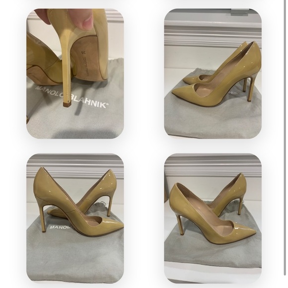 Manolo classic nude patent pump sz 36